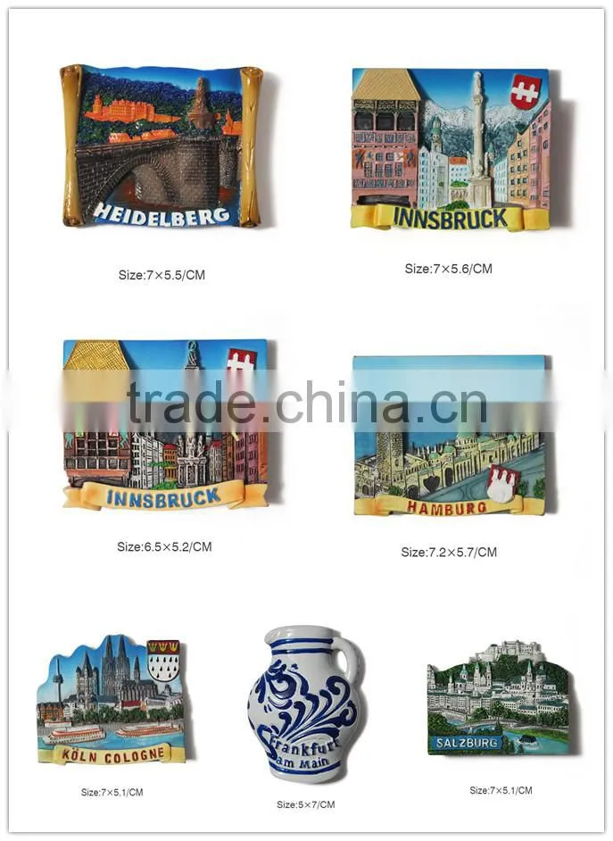 Custom made 3D polyresin fridge magnets
