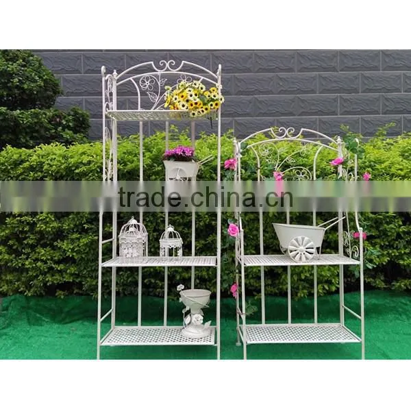 Wrought Iron folding Flower Corner Shelf