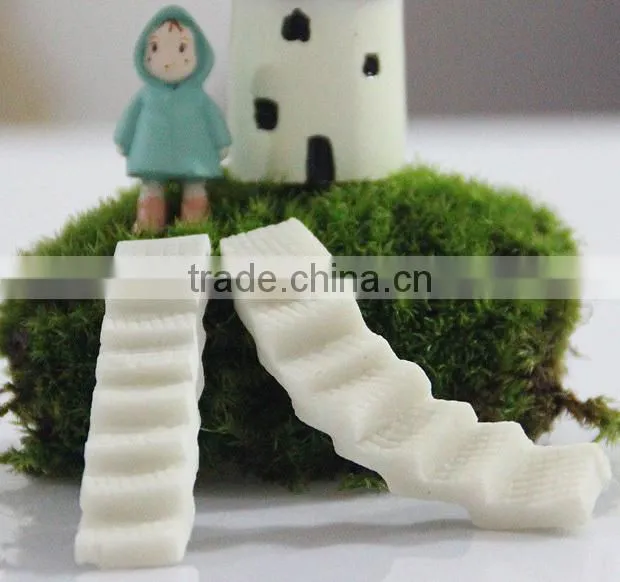 Cute small accessories resin bend straight stair steps micro landscape ornaments