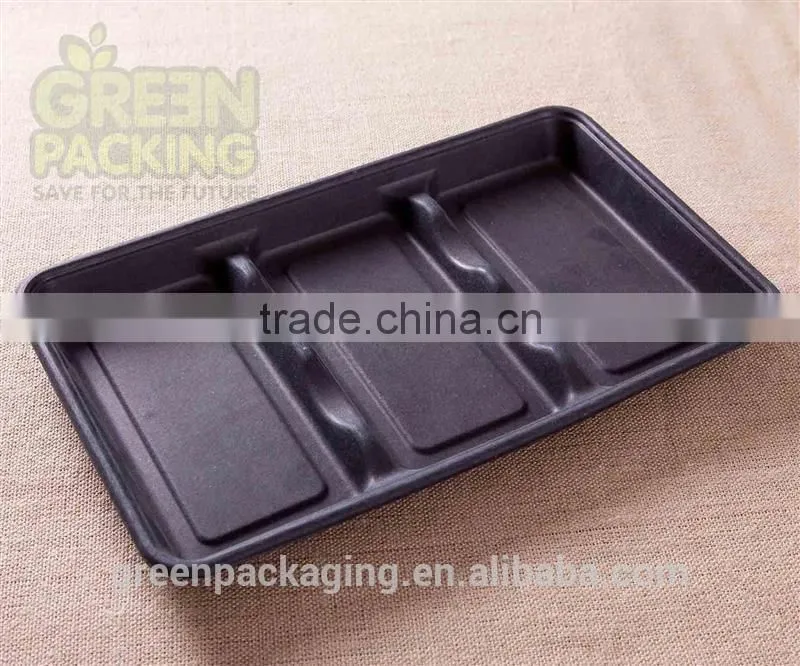 Biodegradable sugarcane rectangular trays 225X138X25mm