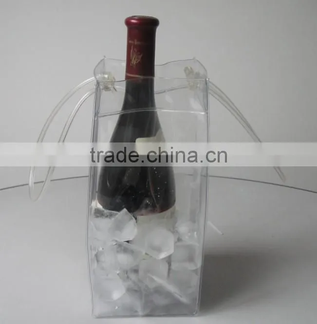 Eco-friendly pvc wine cooler bag,pvc ice wine chiller bag