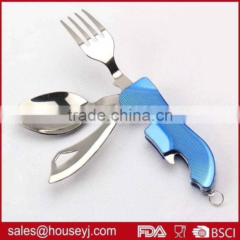 Detachable Picnic tool Folding camping tool portable stainless steel fork outdoor tableware Spoon & Knife