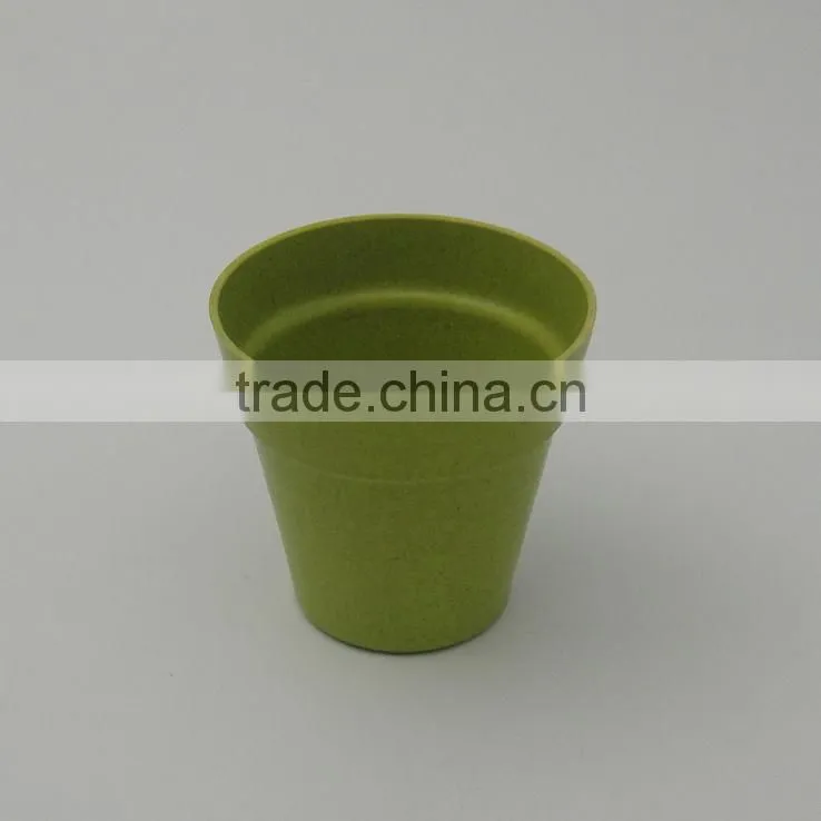 Eco-friendly biodegradable bamboo fiber flowerpot/planter/container with tray