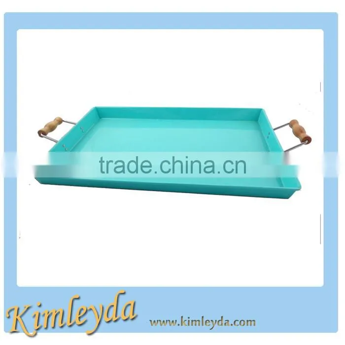 square beer serving tray in blue color