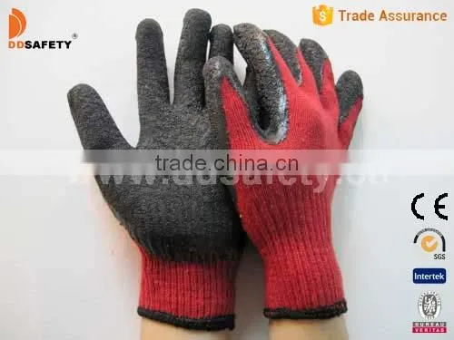DDsafety Hot Sale Cotton Knitted Gloves With Latex Coating Safety Gloves