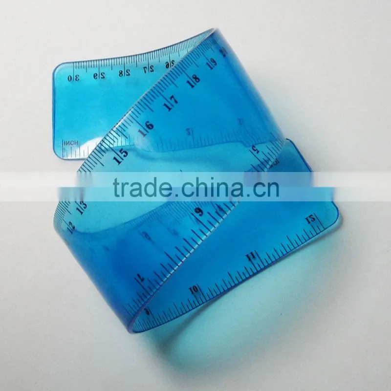 30cm clear PVC flexible plastic rulers