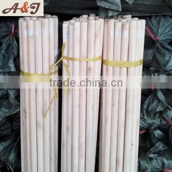 Wood color flat rake pole gardening tool pole