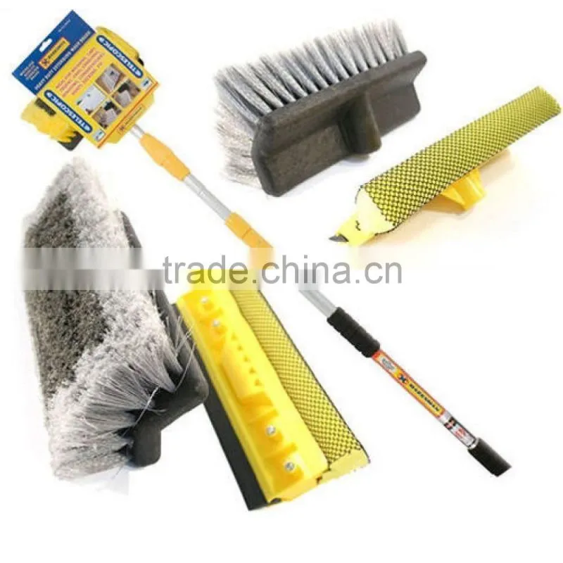 3M 9Ft Extendable Aluminum Telescopic Water Fed Window Car Van Wash Brush