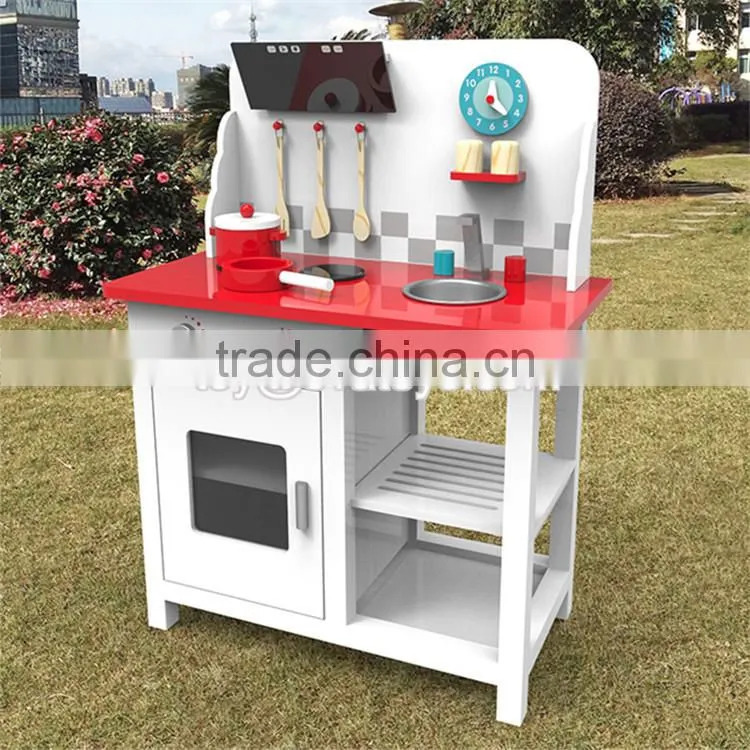 New style kids pretend play wooden toy play kitchen W10C293