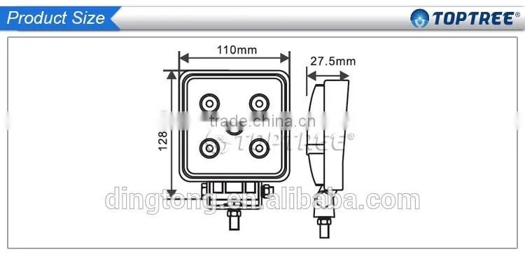 Slim led tractor work lights 15w waterproof led worklamp 10-30v auxiliary light