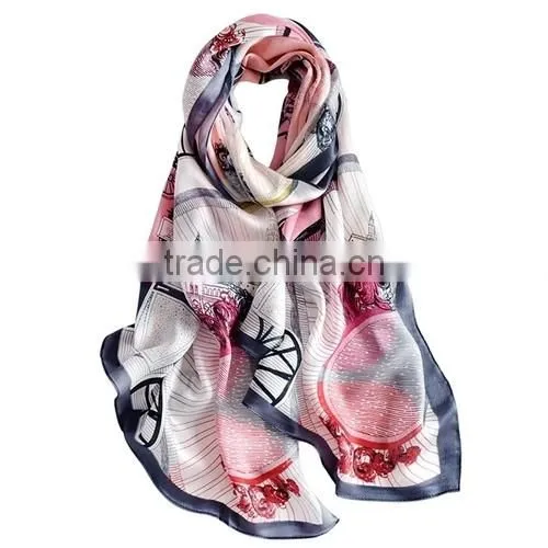 No MOQ Custom-made digital printing silk scarf fashion scarf