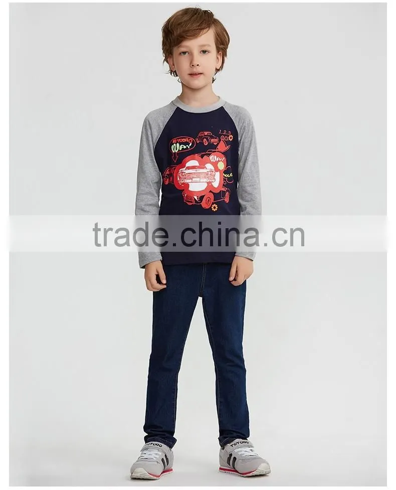High quality boys long sleeve lovely t shirt clothing custom wholesale in china with 2016 new style