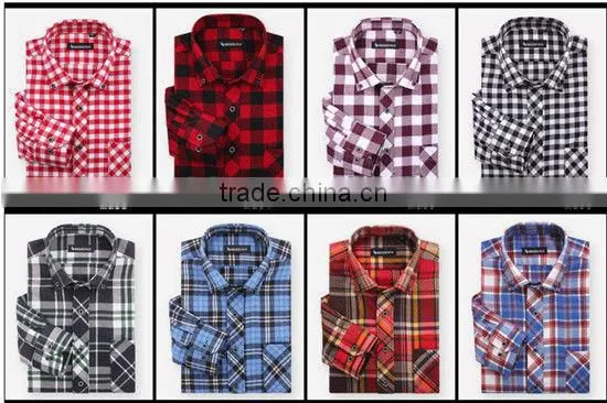 Mens flannel shirts checks plaids flannel shirts stock shirts MOQ 5PCS