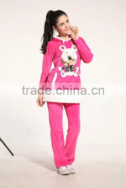 wholesale fashion new design winter comfortable velvet cheap woman funny pajamas