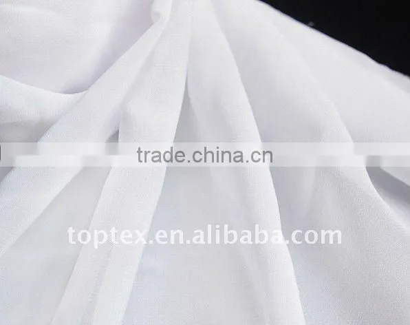 100% polyester white chiffon fabric