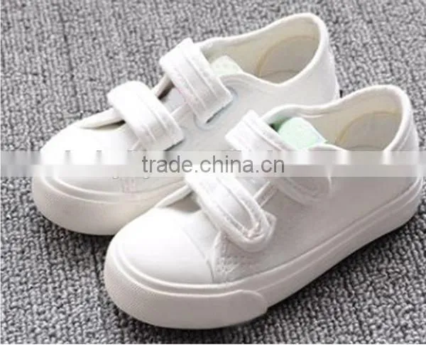 wholesale kid white canvas shoes