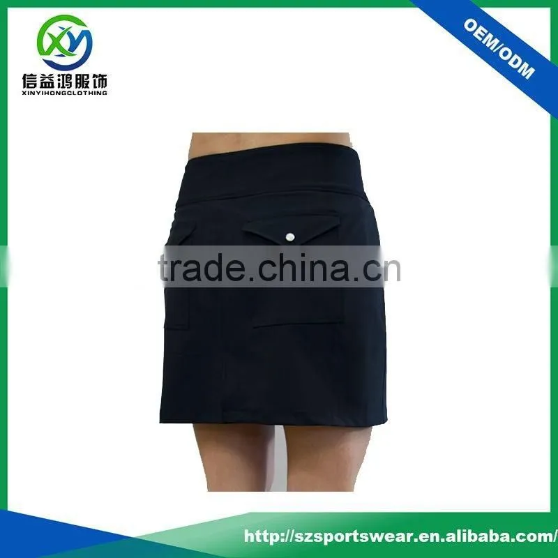 Simple Design Black Women Golf Short Skirt , Slim Fit Popular Golf dress