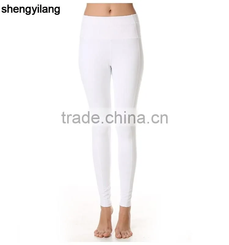 Toning belly in tall waist tight yoga ninth pants 85% polyester + 15% spandex women wholesale yoga pants