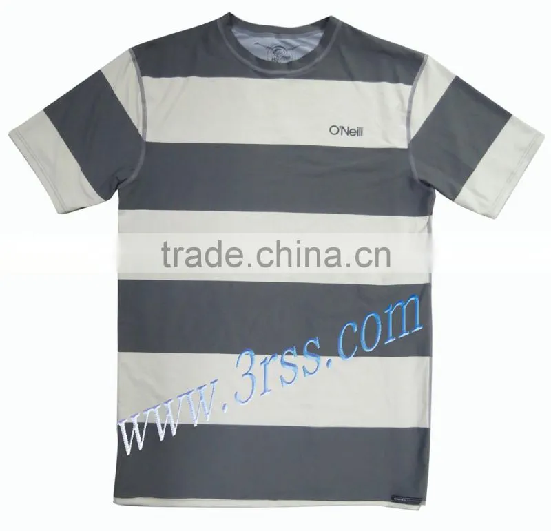 Flat lock stitching men rash Tee Shirts with UPF50+