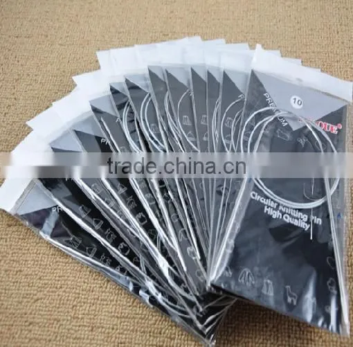 Magnetized circular knitting needle set