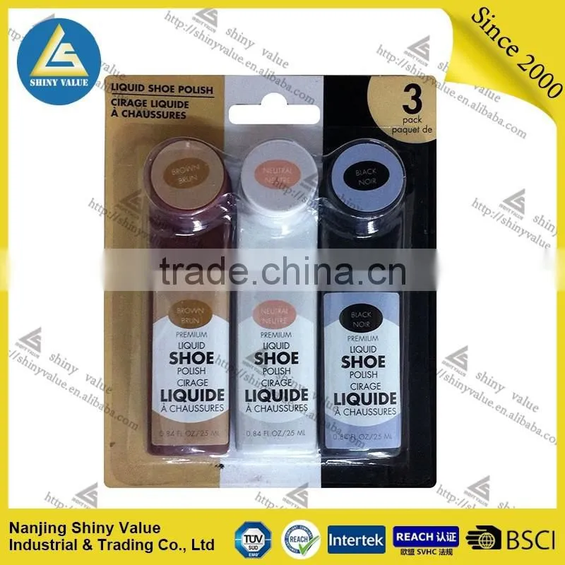 new arrival for all color professional 45ml*3 liquid shoe polish