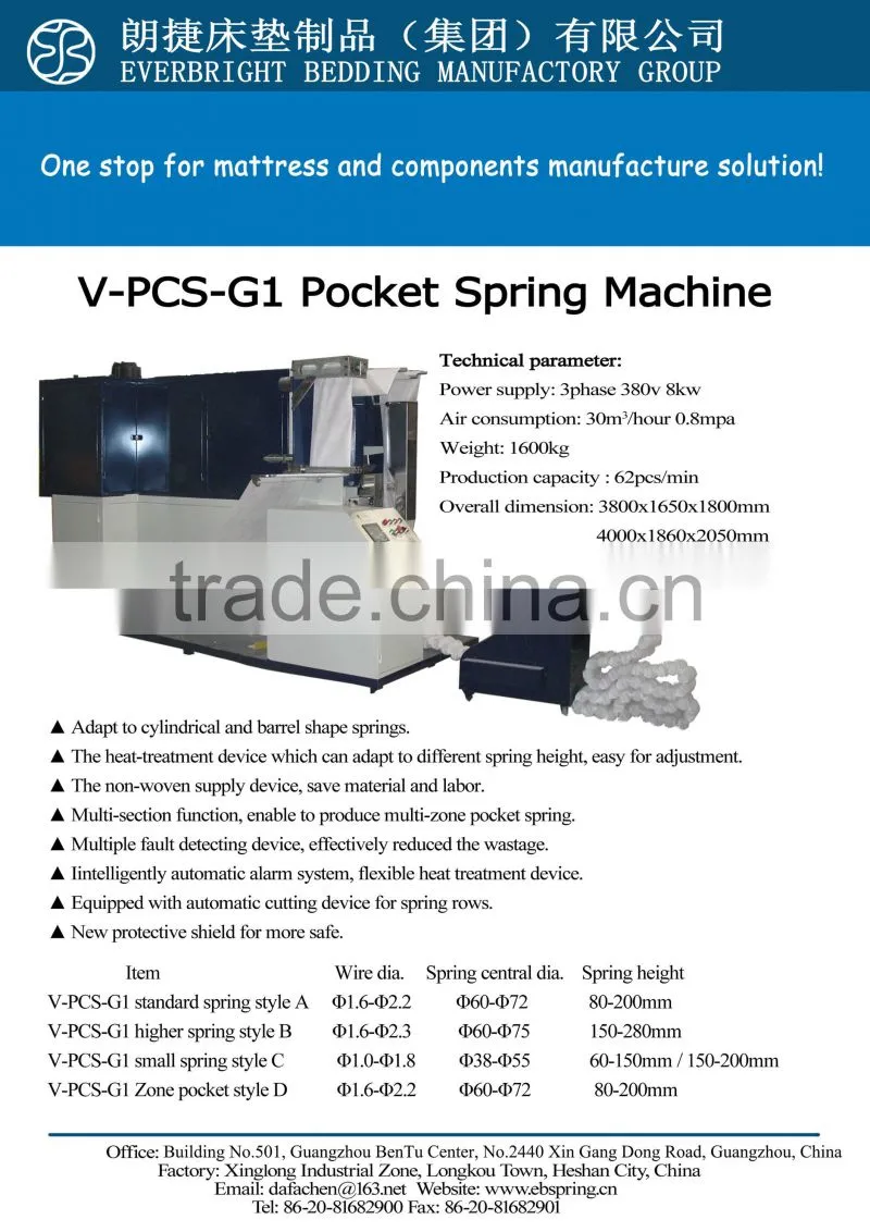 Pocket Spring Assembling Mattress Machine with Nordson gluing box
