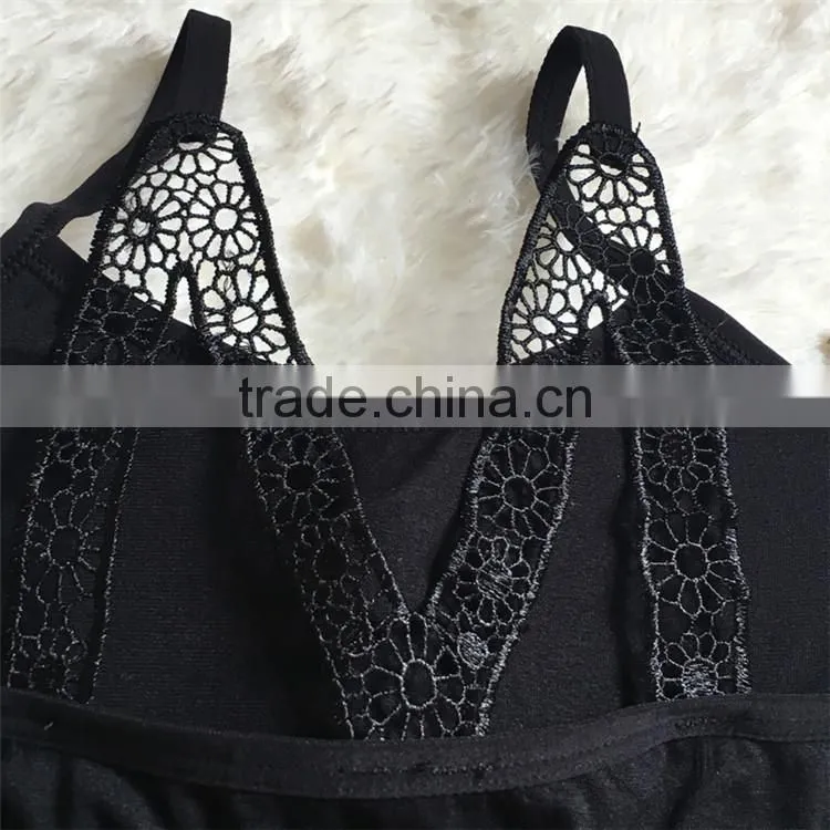 2017 Best casual modal M lace beauty back women vest underwear sports bra
