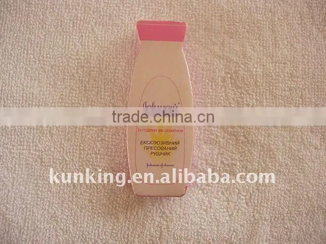 100%cotton compressed bottle shaped terry towel