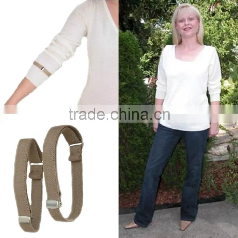 Shirt Sleeve Garter Cuffs Arm Band Elastic Solid Color Adjustable Armband Sleeve Garter