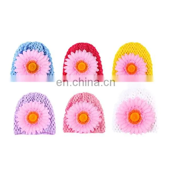 new born baby hat simulation sun flower child hat baby knitted hat elastic baby hat