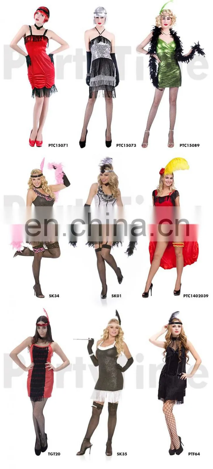 SK01 Party Time various styles adult cosplay dress flapper costume