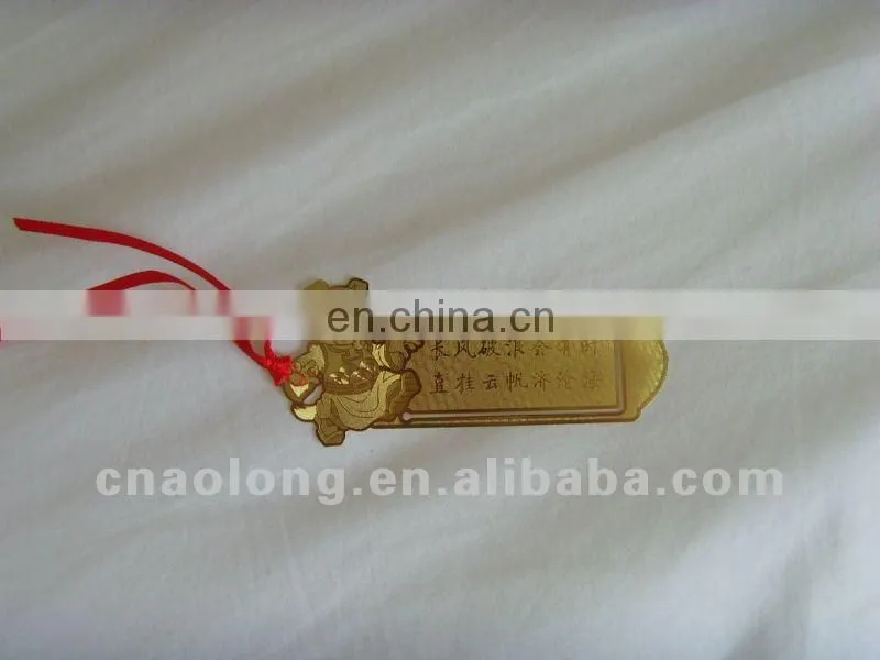 craft cooper metal bookmark/book marks with laser engraving