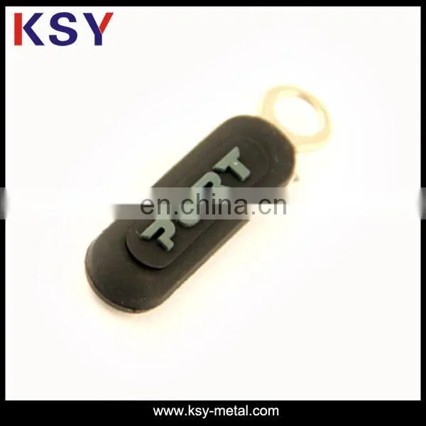 Fashion custom letter shaped pendant metal zipper puller for clothing