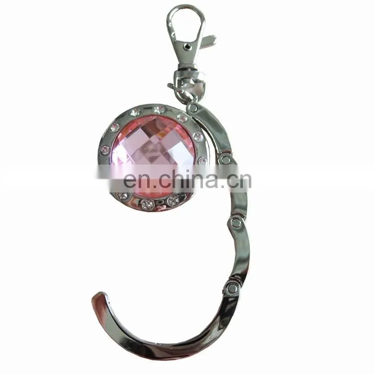 Women portable metal elegant purse hanger / bag honger with logo