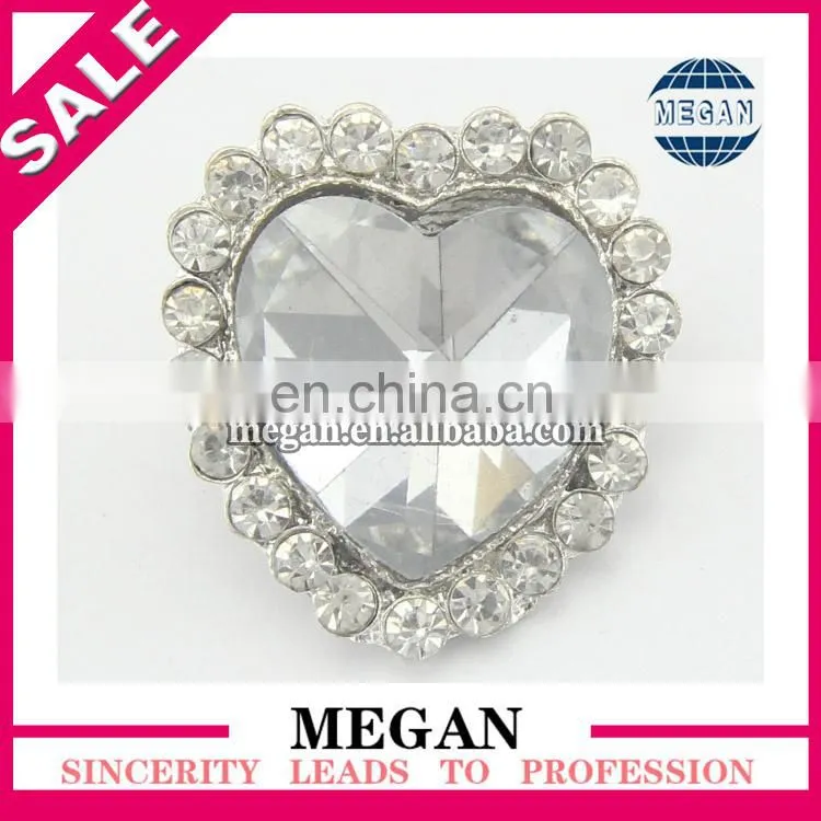 factory wholesale New Design heart rhinestone buttons