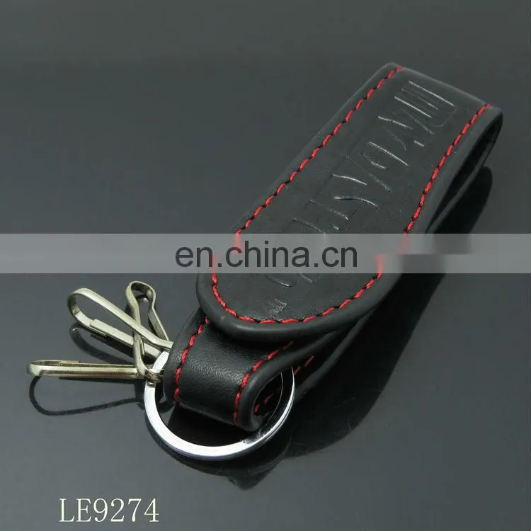 Fashionable metal leather keychain