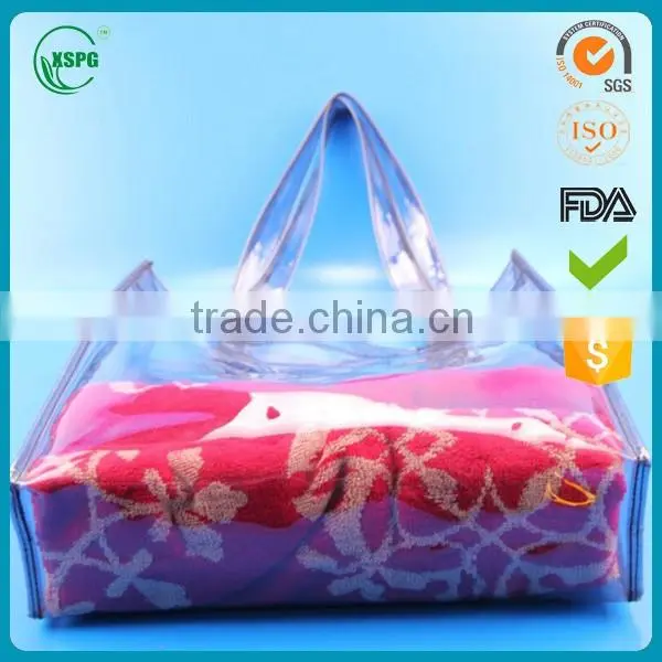 2016 fashion design PVC waterproof beach bag with PP handle made in China and best price