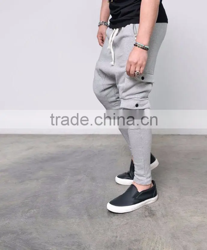 DOUBLE POCKET SLIM DROP BAGGY SWEATPANTS Black Standard Sports