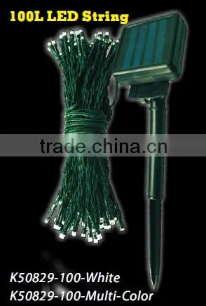 12m 100 bulbs LED string light for Christmas holiday decoration with solar power