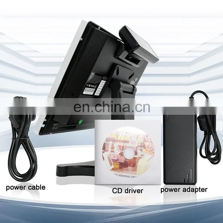 Touch Screen Pos System Cash Register Terminal Machine Dual Screen All In One i5 VFD Customer Display