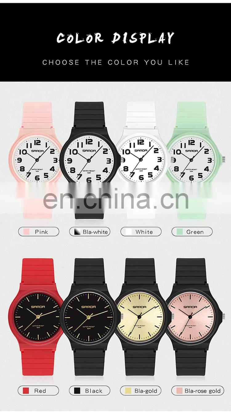Sanda 6010 Stylish Ladies Mens Analog Watch Waterproof Relojs Minimal Unisex Quartz Watches