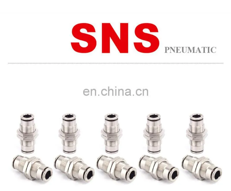 wholesale pneumatic nickel-plated brass straight through push to connection pipe fittings