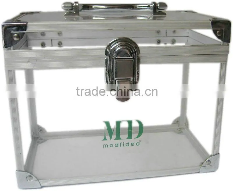 2013 new design acrylic carry case makeup box sample carry case