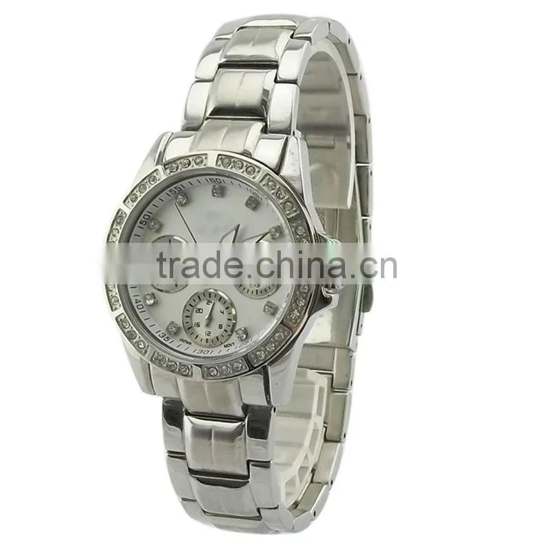 2014 good quality stainless steel wrist yellow watch