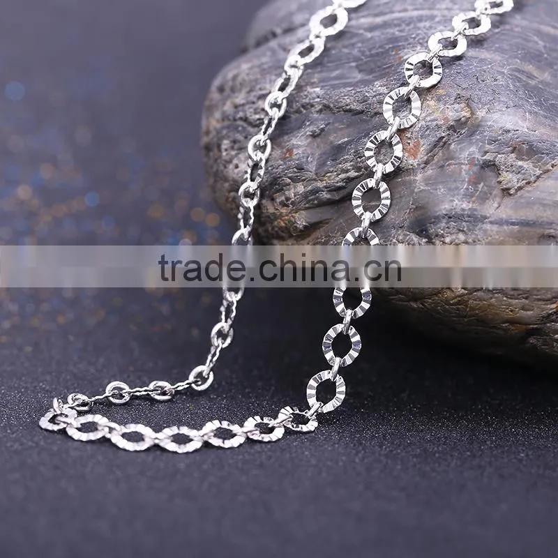 2015 fashion rhodium plated dimond cut chain necklace jewelry accessories