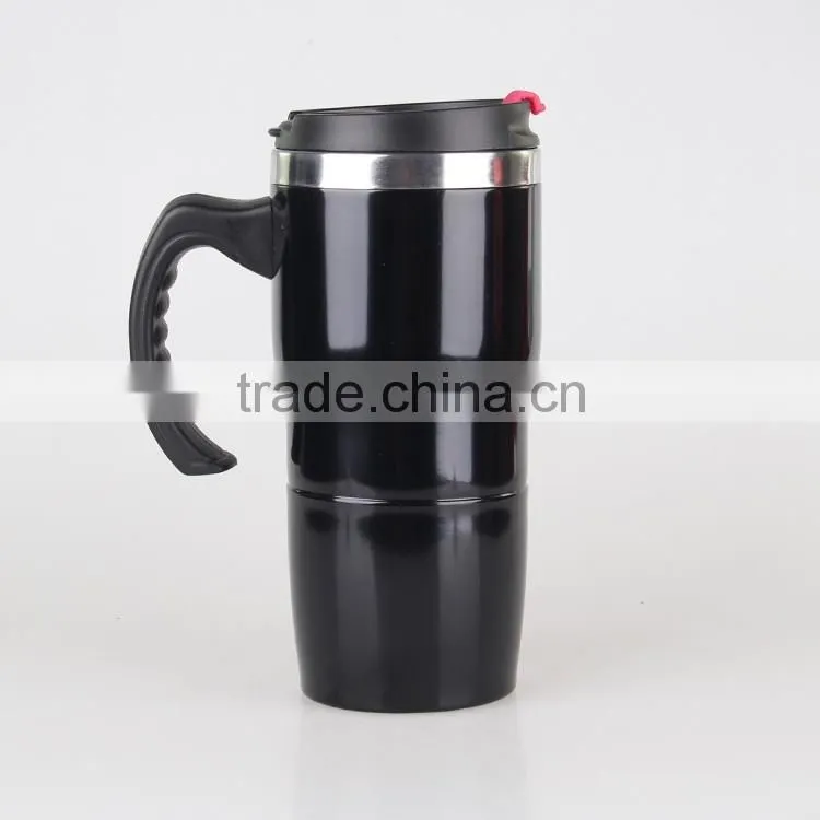 classic custon design double wall steal mug/ auto mug with pp handle