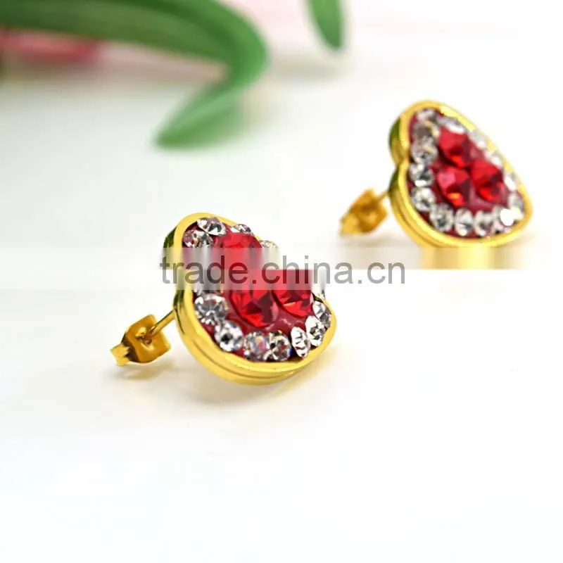 Brazilian Gold Jewelry Wholesale 316L Stainless Steel Jewelry Ruby Jewelry Set
