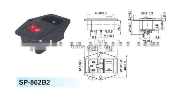 Male color electrical sockets and switches CE approved