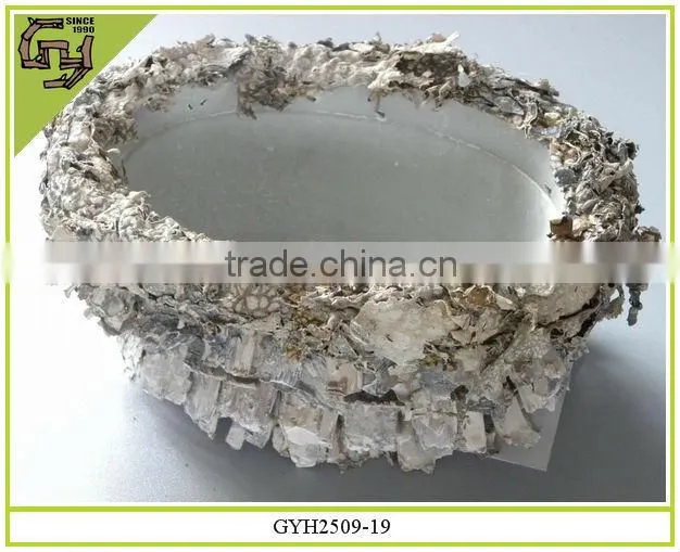 natural material flower pot decorative birch bark planter