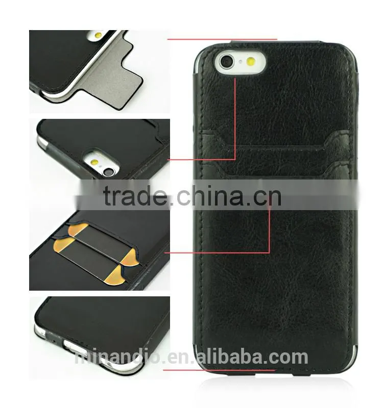 2015 New Product Manufacturer leather case with cards slots Compatible Brand for Apple iphone 6 4.7" iphone6